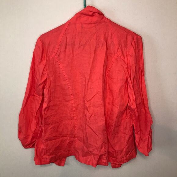 Chico’s Coral 100% Linen Open Front Cardigan - Picture 6 of 8